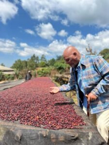 Old man discovering our coffees